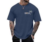 Mens Casual Shirts Short Sleeve Big and Tall Shirt Workout Graphic Tees Work T-Shirts Trendy Clothes Workout Athletic Fit Sports Tee Tops T-Shirt (Blue,XXL)