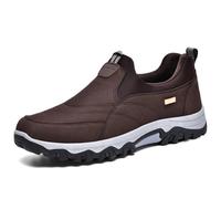 Mens Casual Shoes 2025 Air Mesh Slip On Walking Shoe Lightweight and Breathable Arch Support Road Running Athletic Rebound Core Wide Fit Trainers for Men Driving Yoga Brown
