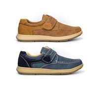 Mens Casual Shoes Mens Touch Fastening Shoes Mens Shoes Mens Comfort Shoes Mens Navy Shoes Mens Tan Shoes Mens Touch Fasten Shoes Navy/Tan 10 UK