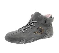 Men's Casual Shoes, Winter Overwear, Fashionable, Classic Short Boots, Breathable PU Cooling Boots, Traditional Shoes for Men, gray, 5 UK