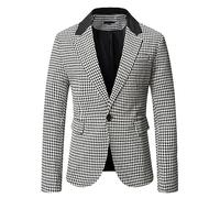 Mens Casual Sports Coats, Plaid Blazer Men Men'S Lightweight Suit Blazer Jackets One Button Check Blazer Men Regular Fit Casual Single Breasted One Button Sports Coat Men'S Long Sleeve Jacket