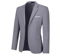 Men's Casual Suit Blazer Suit Separates Jackets Slim Fit 2 Button Lightweight Men Suit Sport Coats for Wedding Prom Party, Light Grey, 5XL