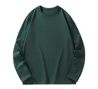 Men's Casual Sweatshirts Thermal Lock Long Sleeve Jumpers Sweatshirt - Cotton Blend Pullover Design Oversized Baggy Style Pullover, Windproof Round Neck Blouse, Autumn Winter Casual Tops Army Green