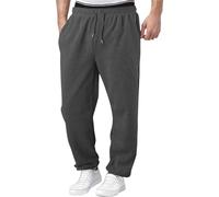 Men's Casual Tracksuit Bottoms Trousers Loose Fit Joggers for Men Straight Leg Sweatpants Open Bottom Lounge Pants with Pockets - Gym Joggers with Elasticated Cuff Mens Linen Trousers Loose Fit