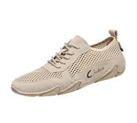 Mens Casual Trainers Breathable Mesh Suede Style Walking Shoes Lace Up Flat Sneakers Everyday Active Lifestyle Footwear Black White