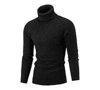 Men's Casual Twisted Thermal Solid Pullover Slim Fit Turtleneck Sweater Cable Knit Thick Base Shirt Jumper Top