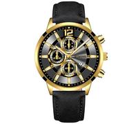 Mens Casual Watch Fashion Date Concept Quartz Watch with Comfortable Fit Leather Wrist Strap, K