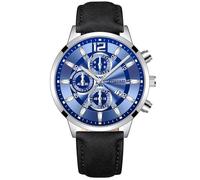 Mens Casual Watch Fashion Date Concept Quartz Watch with Comfortable Fit Leather Wrist Strap, T