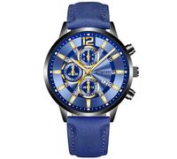 Mens Casual Watch Fashion Date Concept Quartz Watch with Comfortable Fit Leather Wrist Strap, U