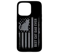 Men's Cat Dad US Flag Kitty Daddy Dad Christmas Fathers Day Case for iPhone 15 Pro Max