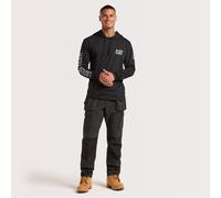 Caterpillar Hooded Long Sleeve T-Shirt - Black - Large