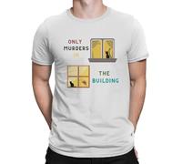 Men's Cat T Shirt Only Murders in The Building Tops Funny Round Neck Tees Printed T-Shirts Grey XXL