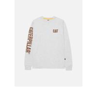 Caterpillar Trademark Banner Long Sleeve T-Shirt Cream Heather Large Large Cream