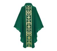 Men's Catholic Priest Chasuble and Stole Set, Liturgical Vestment for Celebrating Mass, Muslim Alb for Complete Sacramental Attire