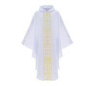 Men's Catholic Priest Chasuble and Stole Set, Liturgical Vestment for Celebrating Mass, Muslim Alb for Complete Sacramental Attire