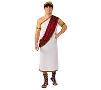 Mens Ceasar Toga Costume Roman Greek Tunic Mythology Stag Fancy Dress Outfit