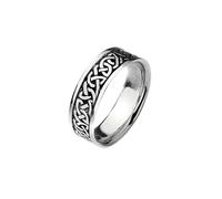Men's Celtic Knot Band Ring 925 Sterling Silver 925, Wedding Band, 7mm Wide, Sizes R-Z (V)