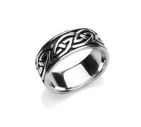Men's Celtic Knot Band Ring 925 Sterling Silver Size M-Z Wedding Bands (U)