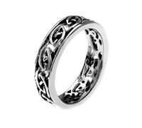 Mens Celtic Lands Celtic Knot Band Ring Wedding, 925 Sterling Silver 5mm Wide, Sizes S-Z (Y)