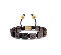 Men's Ceramic Flatbead Bracelet in Red and Black- male- Nialaya- Bracelets- Yellow- M- Accessories M