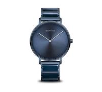 Men's Ceramic Watch 39 mm Sapphire Glass 5 ATM High-Tech Ceramic Slim Design Bracelet Stainless Steel Band with Ceramic Elements 18539-797 ONE SIZE