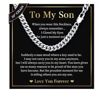 Mens Chain Necklace s for Men - 8mm Cuban Chain Necklace I Love You for Him, Men's Jewellery Present for Man Husband Boyfriend Dad Birthday Valentines Day Promise, Mens s Father's Day