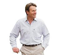 Mens Champion Ayr Country Style Casual Long Sleeved Shirt Blue 2X-Large
