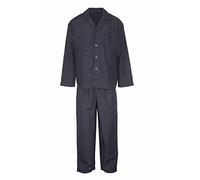 Mens Champion Checked Design Long Cotton Pyjama Sleepwear Nightwear (Navy) XL
