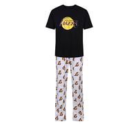 Mens Character Pyjamas Sleep Lounge Night Wear M to XXL Basketball Short Sleeve PJ Set (Lakers L)
