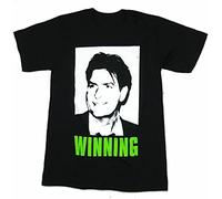 Men's Charlie Sheen Winning Picture Image T Shirt Black