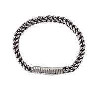 Men's Charm Bracelet, Stainless Steel Bracelets for Engraving Wheat Chain Men's Bracelet Wrist Chain with Magnetic Clasp, Stainless Steel, Without zirconia