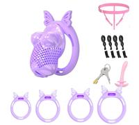 Men's Chastity Lock Lightweight Chastity Cage Devices SM Inverted Cock Cage Penis Exercise Sex Toys Invisible Use with 4 Silicone Cock Rings for Male(ZZ,M)