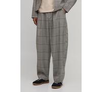 Men's Check Balloon Fit Tailored Co-Ord Trousers | Brown | Size 30 | BOOHOOMAN