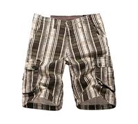 Mens Check Cargo Shorts Men'S Lounge Shorts Button Fastening Half Pants With Multi Pockets Bottoms Regular Fit Casual Trunks Straight Legs Overalls Plaid Combat Bottoms For Outdoor Walking