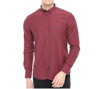 Xact Men's Gingham Check Shirt with Button-Down Collar - Long Sleeved (Chilli Red/Navy) M