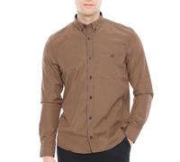 Xact Men's Gingham Check Shirt with Button-Down Collar - Long Sleeved (Apricot/Navy) M