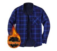 Mens Checked Fleece Lined Jacket Lumber Jack Warm Shirt Winter Thermal Shirts Vintage Plaid Shirts Casual Flannel Jacket Down Check Jackets Regular Lumberjack
