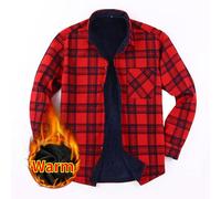 Mens Checked Fleece Lined Jacket Lumber Jack Warm Shirt Winter Thermal Shirts Vintage Plaid Shirts Casual Flannel Jacket Down Check Jackets Regular Lumberjack