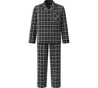 Mens Checked Pyjama Set Traditional Woven Sleeping Big Size 3XL 4XL 5XL 6XL Nightwear Top & Bottom Pyjamas Set PJS, Black, 4XL
