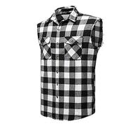 Mens Checked Shirt Sleeveless Tshirt Casual Flannel Button Down Shirts Regular Fit Sleeveless Vest Work Shirts Tops for Pockets Vintage Loose Fit Cowboy Vest Black
