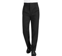 Men's Chef Pants Kitchen Work Trousers with Elastic Waist & Pockets, Catering Uniform Pants for Hotel Restaurant Waiter Chef Black