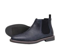 Mens Chelsea Boots Leather Casual Dress Ankle Boots Classic Comfy Slip-On Shoes for Men (Navy Blue,10)