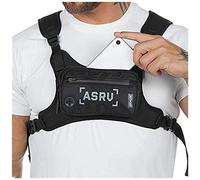 Mens Chest Bag Hip Hop Waist Front Bag Tactical Pack with Phone Hole Reflective, Waterproof Adjustable Vest Bag for Sports Hiking Camping Fitness Travel (Black)