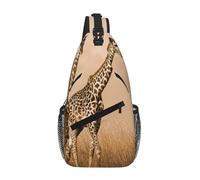 Men'S Chest Bag, Two Giraffe Running Barren, Lightweight Durable Sling Backpack For Daily Commute, Travel, Work & School, Crossbody Messenger Bag, Adjustable Strap Unisex Chest Pack For Gym, Hiking