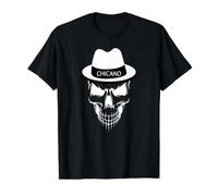 Mens Chicano Pride Cholo Skull Hat Lowrider Mexican Blood Value Graphic T-Shirt, Men, Black, S