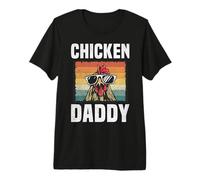 Mens Chicken Daddy Funny Rooster Farm Lover Graphic Premium T-Shirt