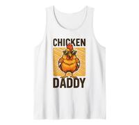 Mens Chicken Daddy Rooster with Glasses Farmer Farm Tank Top