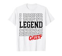 Mens Chief Legend Repeated Word Chief Grandpa Fire Police Chief T-Shirt