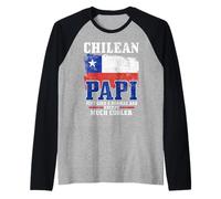 Mens Chilean Dad Chile Flag Pride Vintage Funny Father's Day Raglan Baseball Tee