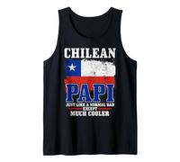 Mens Chilean Dad Chile Flag Pride Vintage Funny Father's Day Tank Top